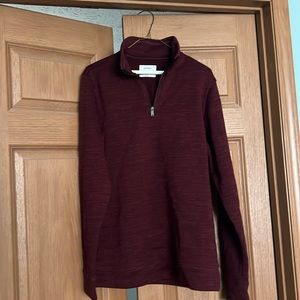 V neck half zip sweater